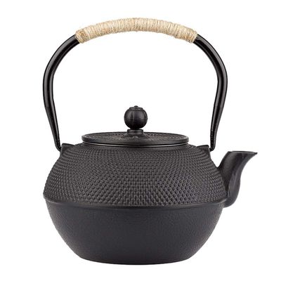 tetsubin Cast iron tea kettle japanese workshop teapot hobnail pattern with Stainless Steel Infuser40 oz black