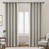 Frelement Extra Wide Breathable Faux Linen Curtains Noise Reduction Bronze Grommet Drapes with Blackout Lining for Bedroom, Patio Door, Bathroom, 120" W x 84" L, Gray, 1 Panel view 2