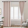 Frelement Extra Wide Breathable Faux Linen Curtains Noise Reduction Bronze Grommet Drapes with Blackout Lining for Bedroom, Patio Door, Bathroom, 120" W x 84" L, Pink Lemonade, 1 Panel view 1