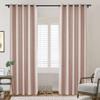 Frelement Extra Wide Breathable Faux Linen Curtains Noise Reduction Bronze Grommet Drapes with Blackout Lining for Bedroom, Patio Door, Bathroom, 120" W x 84" L, Pink Lemonade, 1 Panel view 2