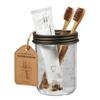 Amolliar Mason Jar Bathroom Accessories Set(4 Pack) -Bronze-Lotion Soap Dispenser&Qtip Holder Set&Toothbrush Holder-Rustic Farmhouse Decor Apothecary Jar Bathroom Countertop,Vanity Organize (Bronze) view 4