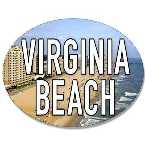 Magnet 3x5 inch Oval Virginia Beach Sticker (va sea Coast Coastal Logo) Magnetic Magnet Vinyl Sticker