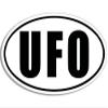 MAGNET 3x5 inch B/W Oval UFO Sticker (Alien) Magnetic Magnet Vinyl Sticker view 1
