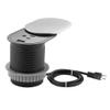 Link2Home Space Saver Grommet Socket with USB, 1 Power Outlet 15A, 1 USB Port 2.4A Fast Charge, Splash Resistant, and Stainless-Steel Finish view 1