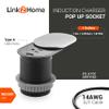Link2Home Space Saver Grommet Socket with USB, 1 Power Outlet 15A, 1 USB Port 2.4A Fast Charge, Splash Resistant, and Stainless-Steel Finish view 2