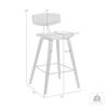 Armen Living Fox 28.5" Bar Height Cream Faux Leather and Walnut Wood Mid-Century Modern Bar Stool view 3