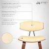 Armen Living Fox 28.5" Bar Height Cream Faux Leather and Walnut Wood Mid-Century Modern Bar Stool view 4