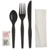 D&W Fine Pack Legion Enviroware Heavy Weight Cutlery Kit Black, Polystyrene | 250/Case view 1