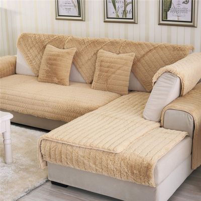 28x71inch Plush Furniture Protector Couch Slipcover Modern Luxury Sofa Loveseat Recliner Cover Machine Washable Brown Faux Fur Anti Slip Sofa Slipcover Pet Dog Friendly One Piece