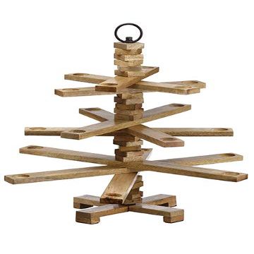 23" Wood Candleholder Tree Natural