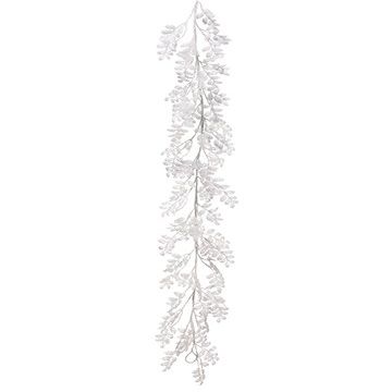 6' Snowed Leaf Garland White (Pack of 6)
