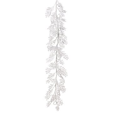6' Snowed Leaf Garland White (Pack of 6)