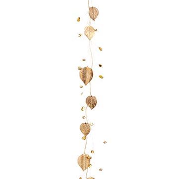43" Rhinestone Leaf Garland with Bell Gold (Pack of 12)