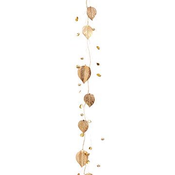 43" Rhinestone Leaf Garland with Bell Gold (Pack of 12)