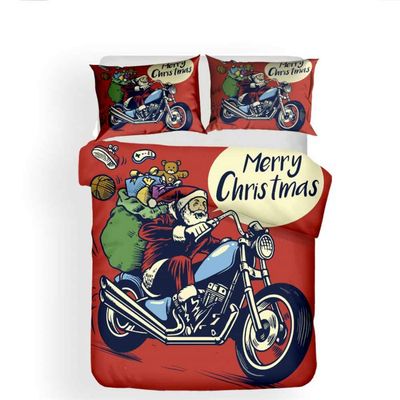 Kids 3D Bedding Set Christmas Santa Claus Print Twin King Duvet Cover Bedclothes with Pillowcase Full Queen Quilt Cover Home Textiles for Adults (US Queen)