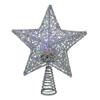 LED Lighted Silver Star Christmas Tree Topper with Rotating Multicolor Lights - 13" view 1