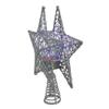 LED Lighted Silver Star Christmas Tree Topper with Rotating Multicolor Lights - 13" view 2