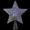 LED Lighted Silver Star Christmas Tree Topper with Rotating Multicolor Lights - 13" view 4