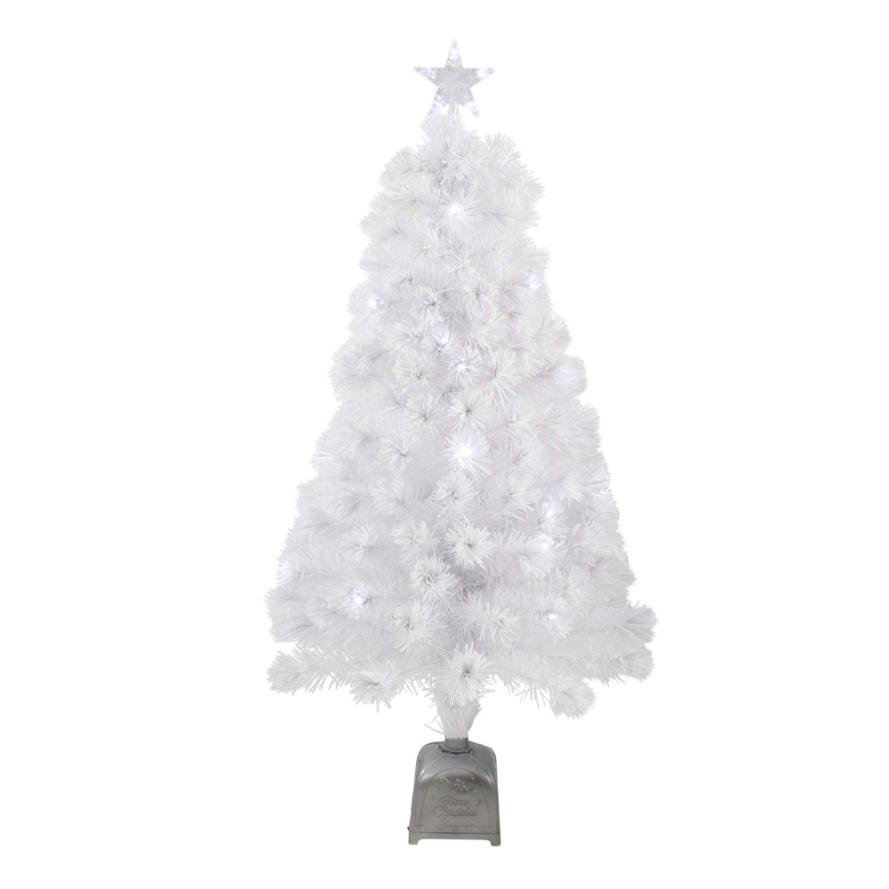 Pre-Lit Medium Color Changing Fiber Optic Artificial Christmas Tree - 4' - White