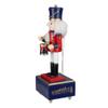 Northlight Nutcracker Drummer Animated and Musical Christmas Figure - 12" - Red and Navy view 4