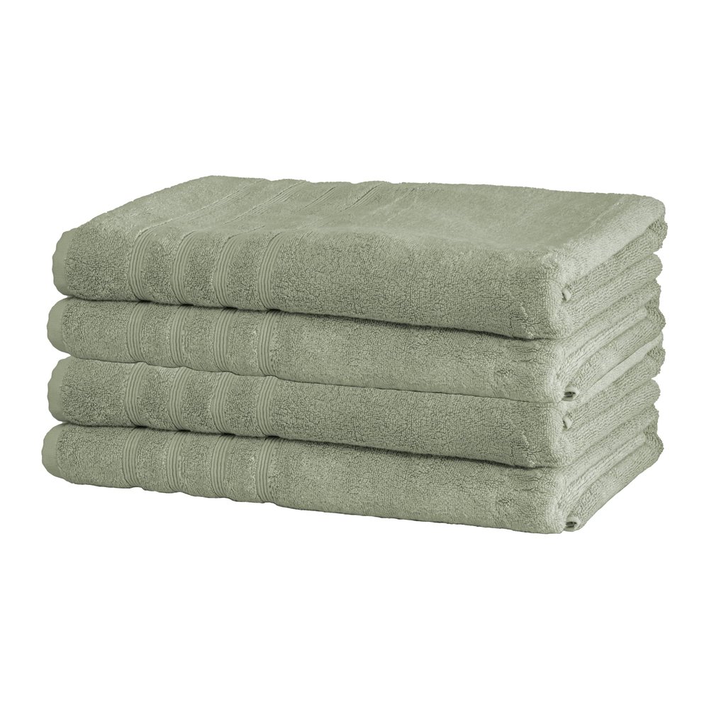 Mosobam Luxury Turkish Towels Set of 4 Bath Sheets 35X70 Seagrass Green 700 GSM Bamboo Viscose & Aegean Turkish Combed Cotton