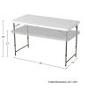 Adjustable Folding Table - Portable 4-Foot Plastic Utility Tabletop with 2 Height Settings - Indoor and Outdoor Seating by Lavish Home (White) view 3