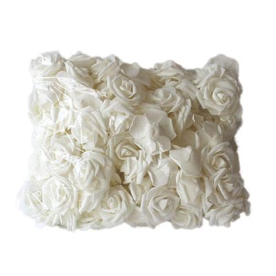 Acamifashion Colorful Fake Plants 100Pcs 7cm Foam Rose Artificial Flower Bouquet Wedding Party Bouquet DIY Decor - White