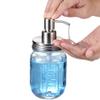 Amolliar Mason Jar Bathroom Accessories Set(4 Pack) - Lotion Soap Dispenser&Qtip Holder Set&Toothbrush Holder-Rustic Farmhouse Decor Apothecary Jar Bathroom Countertop,Vanity Organize (Brushed Nickel) view 2