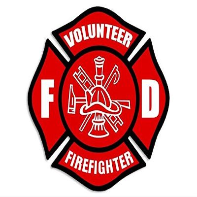 Magnet 8x8 inch Large Red Volunteer Firefighter Maltese Cross Sticker -FD fire Fireman Magnetic Magnet Vinyl Sticker