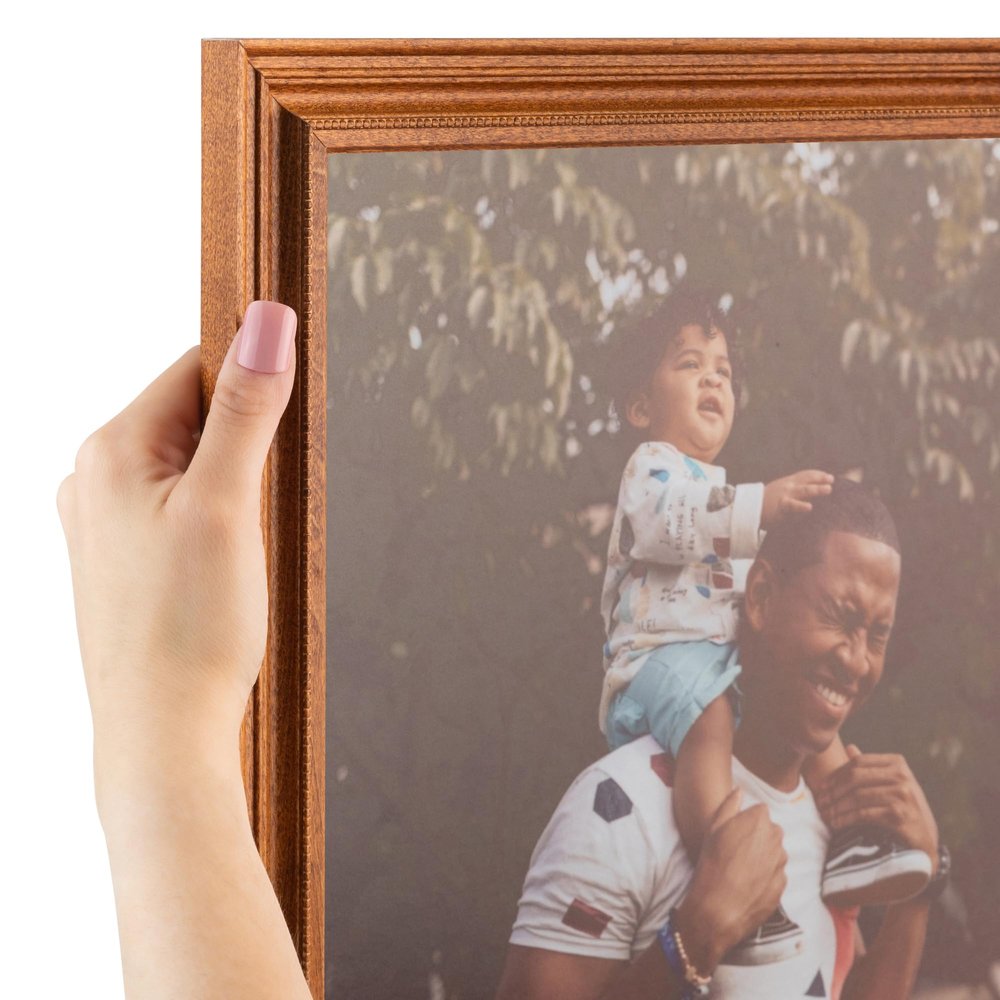 ArtToFrames 9x25 Inch Brown Picture Frame, This 1.25 Inch Custom Wood Poster Frame is Honey - Comes with Economy Acrylic and Corrugated Backing (2WOM0066-81375-YHNY-9x25)