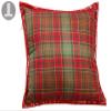 16"Wx16"L Plaid Pillow Red Green (pack of 6) view 1