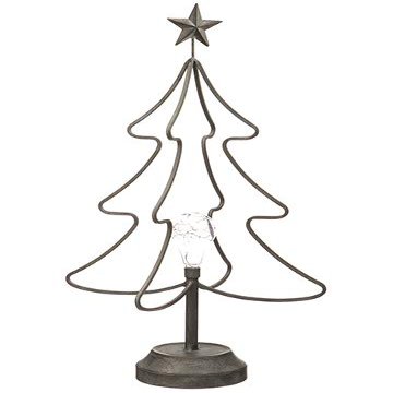 30" Metal Tree with Star and Light Bulb Gray (Pack of 2)