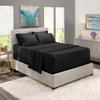 6 Piece Sheet Set 18" - 21" Extra Deep Pocket Fitted Sheet for High Mattress- 1000 Thread Count (Black Solid,Olympic Queen - 66" x 80") 100% Egyptian Cotton view 1