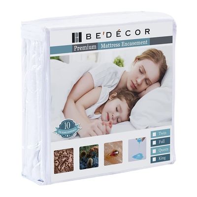 Bedecor Set of 2 Zippered Twin Mattress Protector Cover for 10"-13" Depth Mattress,Fully Encased Liquid Proof Urine Pee Protection Breathable Smooth Incontinence Pet Baby Potty Training