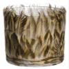 4" Hx3 D Feather Glass Candleholder Brown (Pack of 12) view 1