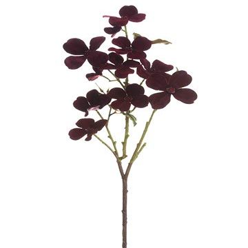 Arcadia Silk Plantation 24" Velvet Dogwood Spray Burgundy (Pack of 12)