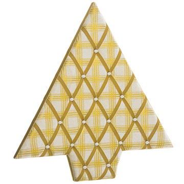 Arcadia Silk Plantation 25" Wx32 L Plaid Tree-Shaped Wall Decor/Card Holder Gold Beige (Pack of 2)