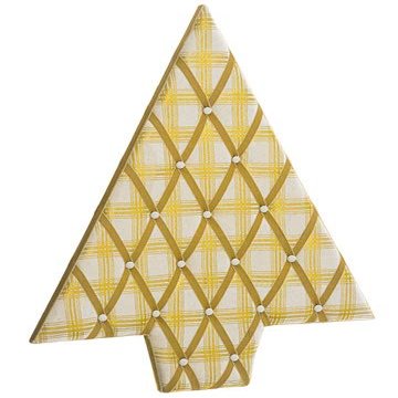 Arcadia Silk Plantation 25" Wx32 L Plaid Tree-Shaped Wall Decor/Card Holder Gold Beige (Pack of 2)