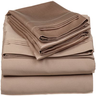 American Linen Adjustable California King Bed Sheets 5PCs Taupe Solid -100% Egyptian Cotton 18 Inches Deep Pocket (Split-California King)