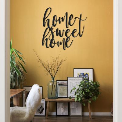 Badger Steel USA - Home Sweet Home Cursive - Metal Wall Art - 22" X 26" - Black