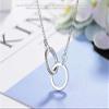 Bansriracha925 Sterling Silver Double Circle CZ Zirconia Necklaces & Pendants for Women Gift kolye Choker collares (Rose Gold) view 1