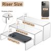 ANDGOO Display Risers, 6 Pcs(7.9L~8.3L~8.7L) Rectangular Clear Acrylic Showcase Collectibles Display Stands Suitable for Retail Shoe Showcase Jewelry Funko Pop Figures view 2