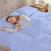 Saferay Green Bedding Quilted Comforter - 1 Piece Down Alternative Bed Comforter Duvet Insert with Corner Tabs, All Season, Breathable, Soft, Lightweight, Grand King Size, 106"x 106" - Light Blue view 3