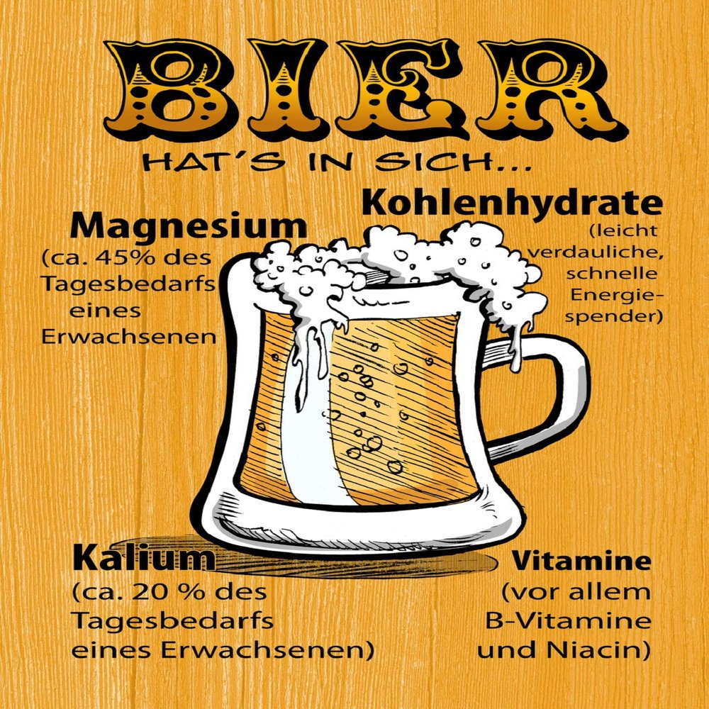 Schatzmix Blechschild Spruch hats in Sich Bier Inhalt Metallschild 20x30 cm Wanddeko Tin-Plate Sign, Multicoloured