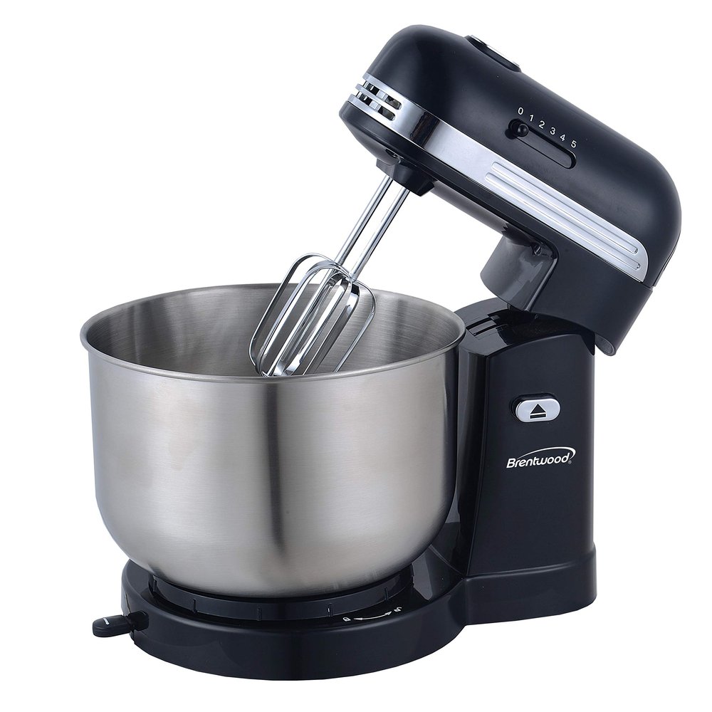 5-Speed Stand Mixer with 3 quart Stainless Steel Mixing Bowl (Black)