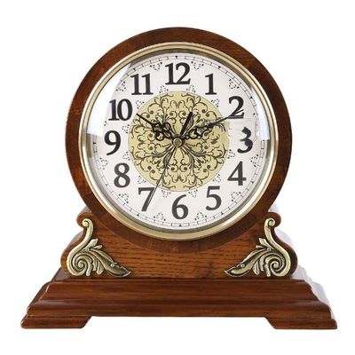 CLOCKZHJI Retro Desk Clock Retro Table Clock/Desktop Clock-NordicWood Clock Home Bedroom Mute Clock Living Room Fashion Decoration Creative Bedside Table Clock Table Clock (Size : 26.5 * 16 * 25cm)