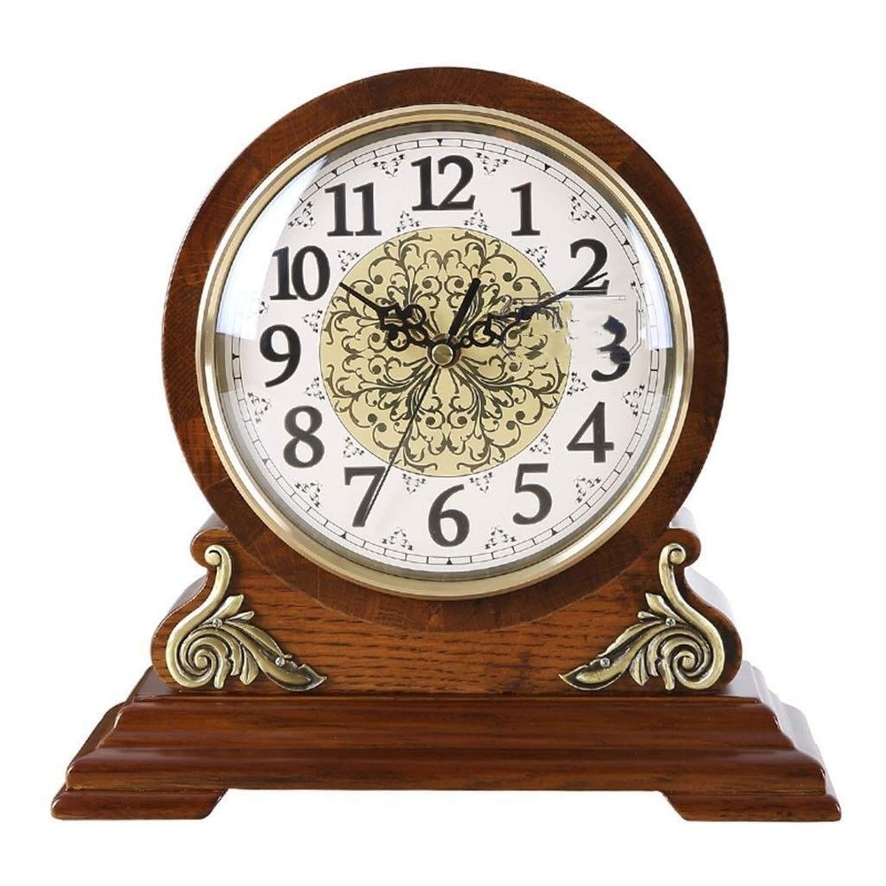 CLOCKZHJI Retro Desk Clock Retro Table Clock/Desktop Clock-NordicWood Clock Home Bedroom Mute Clock Living Room Fashion Decoration Creative Bedside Table Clock Table Clock (Size : 26.5 * 16 * 25cm)