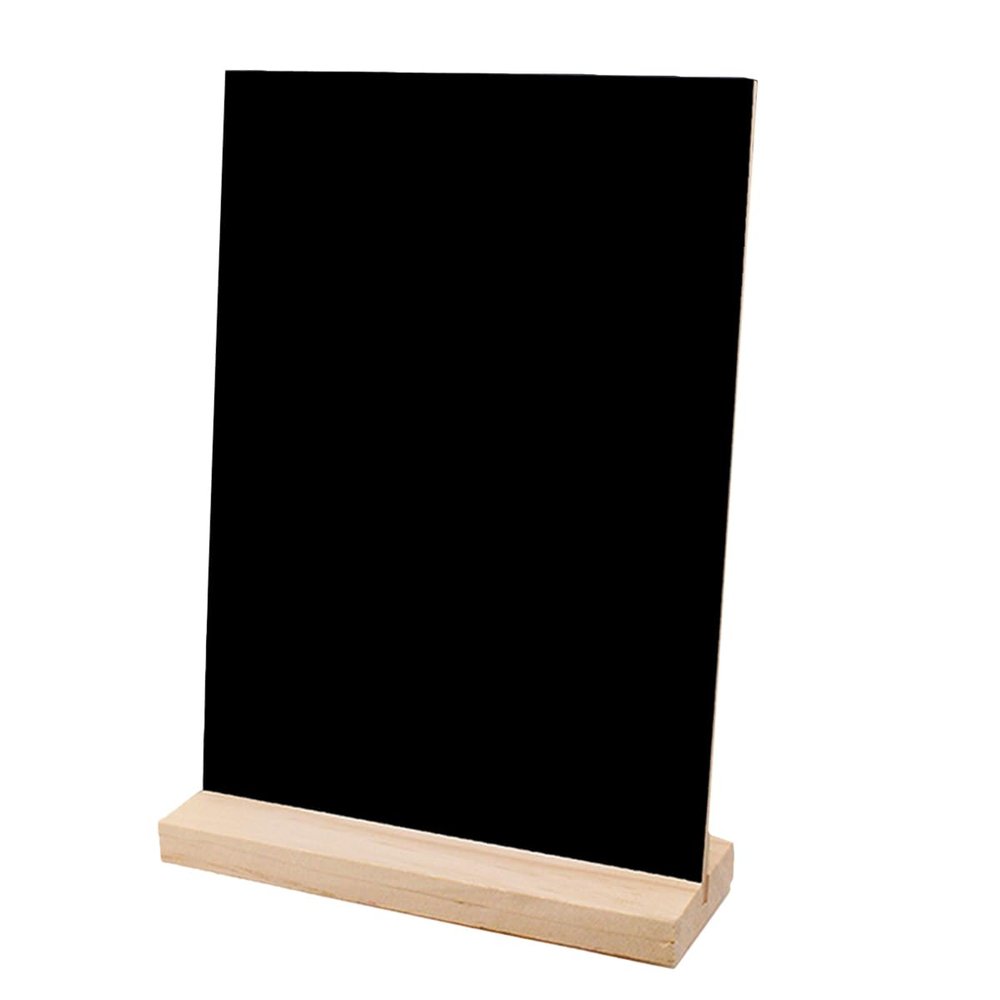 Wooden Tabletop Chalkboard with Stand Mini Chalkboard Signs Desktop Message Board for DIY Home Decoration 1Pcs (Rectangle)