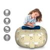 Ambesonne Egret Storage Toy Bag Chair, Repeating Pattern of Leg Standing Heron Birds, Stuffed Animal Organizer Washable Bag, Large Size, Eggshell Fawn view 2