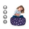 Ambesonne Snowflake Storage Toy Bag Chair, Pattern of Continuous Purple Toned Monochrome Modern Motifs Winter, Stuffed Animal Organizer Washable Bag, Small Size, Indigo Purple view 2